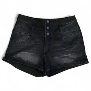 Faded Black High-Waisted Sailor Shorts